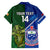 Custom Samoa And Ireland Rugby Family Matching Off Shoulder Long Sleeve Dress and Hawaiian Shirt 2023 World Cup Manu Samoa With Shamrocks - Wonder Print Shop