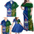 Custom Samoa And Ireland Rugby Family Matching Off Shoulder Maxi Dress and Hawaiian Shirt 2023 World Cup Manu Samoa With Shamrocks - Wonder Print Shop