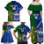 Custom Samoa And Ireland Rugby Family Matching Off Shoulder Maxi Dress and Hawaiian Shirt 2023 World Cup Manu Samoa With Shamrocks - Wonder Print Shop