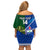 Custom Samoa And Ireland Rugby Family Matching Off Shoulder Short Dress and Hawaiian Shirt 2023 World Cup Manu Samoa With Shamrocks - Wonder Print Shop