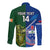 Custom Samoa And Ireland Rugby Long Sleeve Button Shirt 2023 World Cup Manu Samoa With Shamrocks - Wonder Print Shop