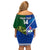 Custom Samoa And Ireland Rugby Off Shoulder Short Dress 2023 World Cup Manu Samoa With Shamrocks - Wonder Print Shop