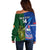 Custom Samoa And Ireland Rugby Off Shoulder Sweater 2023 World Cup Manu Samoa With Shamrocks - Wonder Print Shop