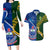 Samoa And South Africa Rugby Couples Matching Long Sleeve Bodycon Dress and Hawaiian Shirt 2023 World Cup Manu Samoa With Springboks - Wonder Print Shop