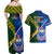 Samoa And South Africa Rugby Couples Matching Off Shoulder Maxi Dress and Hawaiian Shirt 2023 World Cup Manu Samoa With Springboks - Wonder Print Shop