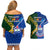 Samoa And South Africa Rugby Couples Matching Off Shoulder Short Dress and Hawaiian Shirt 2023 World Cup Manu Samoa With Springboks - Wonder Print Shop