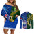 Samoa And South Africa Rugby Couples Matching Off Shoulder Short Dress and Long Sleeve Button Shirts 2023 World Cup Manu Samoa With Springboks - Wonder Print Shop