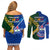 Samoa And South Africa Rugby Couples Matching Off Shoulder Short Dress and Long Sleeve Button Shirts 2023 World Cup Manu Samoa With Springboks - Wonder Print Shop