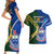 Samoa And South Africa Rugby Couples Matching Short Sleeve Bodycon Dress and Hawaiian Shirt 2023 World Cup Manu Samoa With Springboks - Wonder Print Shop