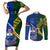 Samoa And South Africa Rugby Couples Matching Short Sleeve Bodycon Dress and Long Sleeve Button Shirts 2023 World Cup Manu Samoa With Springboks - Wonder Print Shop