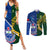 Samoa And South Africa Rugby Couples Matching Summer Maxi Dress and Long Sleeve Button Shirts 2023 World Cup Manu Samoa With Springboks - Wonder Print Shop