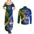 Samoa And South Africa Rugby Couples Matching Summer Maxi Dress and Long Sleeve Button Shirts 2023 World Cup Manu Samoa With Springboks - Wonder Print Shop