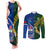 Samoa And South Africa Rugby Couples Matching Tank Maxi Dress and Long Sleeve Button Shirts 2023 World Cup Manu Samoa With Springboks - Wonder Print Shop