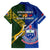 Samoa And South Africa Rugby Family Matching Long Sleeve Bodycon Dress and Hawaiian Shirt 2023 World Cup Manu Samoa With Springboks - Wonder Print Shop