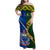 Samoa And South Africa Rugby Family Matching Off Shoulder Maxi Dress and Hawaiian Shirt 2023 World Cup Manu Samoa With Springboks - Wonder Print Shop