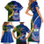 Samoa And South Africa Rugby Family Matching Short Sleeve Bodycon Dress and Hawaiian Shirt 2023 World Cup Manu Samoa With Springboks - Wonder Print Shop