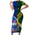 Samoa And South Africa Rugby Family Matching Short Sleeve Bodycon Dress and Hawaiian Shirt 2023 World Cup Manu Samoa With Springboks - Wonder Print Shop