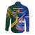 Samoa And South Africa Rugby Long Sleeve Button Shirt 2023 World Cup Manu Samoa With Springboks - Wonder Print Shop