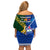 Samoa And South Africa Rugby Off Shoulder Short Dress 2023 World Cup Manu Samoa With Springboks - Wonder Print Shop