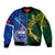 Samoa And South Africa Rugby Sleeve Zip Bomber Jacket 2023 World Cup Manu Samoa With Springboks - Wonder Print Shop