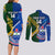 Custom Samoa And South Africa Rugby Couples Matching Long Sleeve Bodycon Dress and Long Sleeve Button Shirts 2023 World Cup Manu Samoa With Springboks - Wonder Print Shop