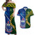 Custom Samoa And South Africa Rugby Couples Matching Off Shoulder Maxi Dress and Hawaiian Shirt 2023 World Cup Manu Samoa With Springboks - Wonder Print Shop