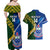 Custom Samoa And South Africa Rugby Couples Matching Off Shoulder Maxi Dress and Hawaiian Shirt 2023 World Cup Manu Samoa With Springboks - Wonder Print Shop