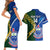 Custom Samoa And South Africa Rugby Couples Matching Short Sleeve Bodycon Dress and Hawaiian Shirt 2023 World Cup Manu Samoa With Springboks - Wonder Print Shop