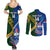 Custom Samoa And South Africa Rugby Couples Matching Summer Maxi Dress and Long Sleeve Button Shirts 2023 World Cup Manu Samoa With Springboks - Wonder Print Shop