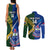 Custom Samoa And South Africa Rugby Couples Matching Tank Maxi Dress and Long Sleeve Button Shirts 2023 World Cup Manu Samoa With Springboks - Wonder Print Shop