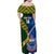 Custom Samoa And South Africa Rugby Family Matching Off Shoulder Maxi Dress and Hawaiian Shirt 2023 World Cup Manu Samoa With Springboks - Wonder Print Shop