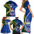 Custom Samoa And South Africa Rugby Family Matching Short Sleeve Bodycon Dress and Hawaiian Shirt 2023 World Cup Manu Samoa With Springboks - Wonder Print Shop