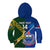 Custom Samoa And South Africa Rugby Kid Hoodie 2023 World Cup Manu Samoa With Springboks - Wonder Print Shop