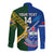 Custom Samoa And South Africa Rugby Long Sleeve Button Shirt 2023 World Cup Manu Samoa With Springboks - Wonder Print Shop