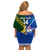 Custom Samoa And South Africa Rugby Off Shoulder Short Dress 2023 World Cup Manu Samoa With Springboks - Wonder Print Shop