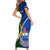 Custom Samoa And South Africa Rugby Short Sleeve Bodycon Dress 2023 World Cup Manu Samoa With Springboks - Wonder Print Shop