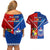 Samoa And Tonga Rugby Couples Matching Off Shoulder Short Dress and Hawaiian Shirt 2023 World Cup Manu Samoa With Ikale Tahi - Wonder Print Shop