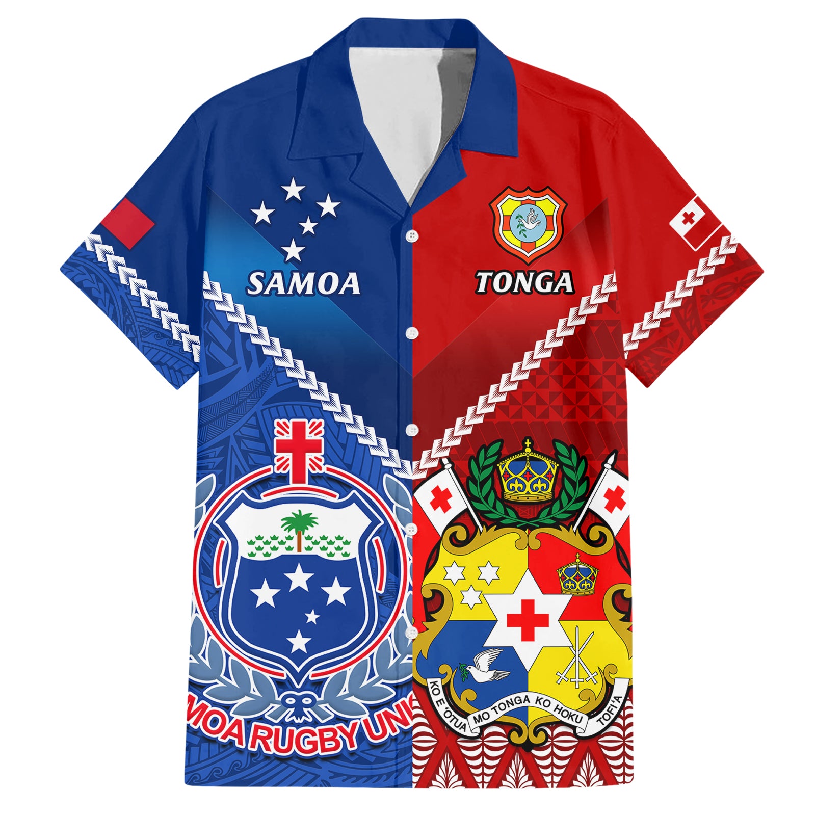 Samoa And Tonga Rugby Hawaiian Shirt 2023 World Cup Manu Samoa With Ikale Tahi - Wonder Print Shop