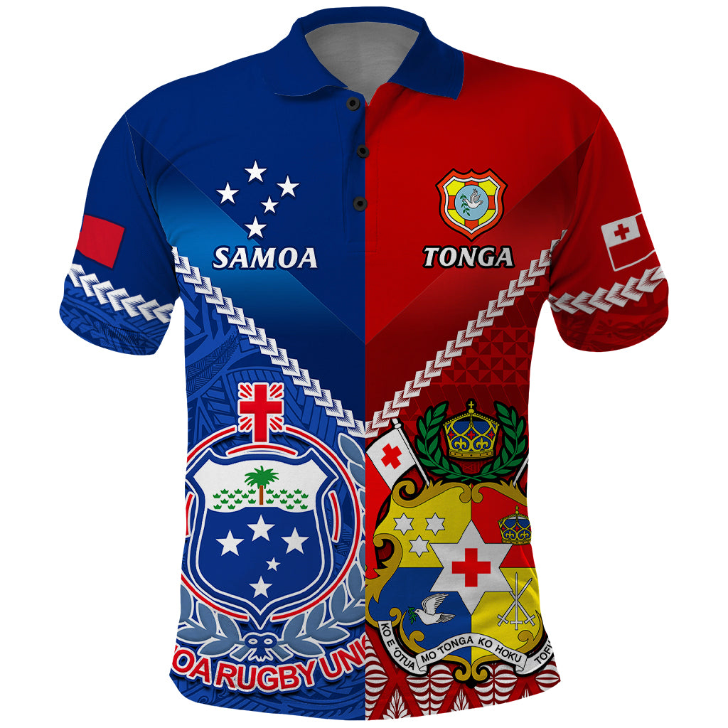 Samoa And Tonga Rugby Polo Shirt 2023 World Cup Manu Samoa With Ikale Tahi - Wonder Print Shop