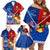Custom Samoa And Tonga Rugby Family Matching Off Shoulder Short Dress and Hawaiian Shirt 2023 World Cup Manu Samoa With Ikale Tahi - Wonder Print Shop