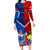 Custom Samoa And Tonga Rugby Long Sleeve Bodycon Dress 2023 World Cup Manu Samoa With Ikale Tahi - Wonder Print Shop