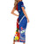 Custom Samoa And Tonga Rugby Short Sleeve Bodycon Dress 2023 World Cup Manu Samoa With Ikale Tahi - Wonder Print Shop