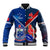 Samoa And France Rugby Baseball Jacket 2023 World Cup Manu Samoa With Les Bleus - Wonder Print Shop