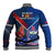 Samoa And France Rugby Baseball Jacket 2023 World Cup Manu Samoa With Les Bleus - Wonder Print Shop