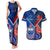 Samoa And France Rugby Couples Matching Tank Maxi Dress and Hawaiian Shirt 2023 World Cup Manu Samoa With Les Bleus - Wonder Print Shop