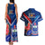 Samoa And France Rugby Couples Matching Tank Maxi Dress and Hawaiian Shirt 2023 World Cup Manu Samoa With Les Bleus - Wonder Print Shop