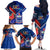 Samoa And France Rugby Family Matching Off Shoulder Long Sleeve Dress and Hawaiian Shirt 2023 World Cup Manu Samoa With Les Bleus - Wonder Print Shop