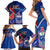 Samoa And France Rugby Family Matching Short Sleeve Bodycon Dress and Hawaiian Shirt 2023 World Cup Manu Samoa With Les Bleus - Wonder Print Shop