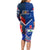 Samoa And France Rugby Long Sleeve Bodycon Dress 2023 World Cup Manu Samoa With Les Bleus - Wonder Print Shop