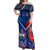 Samoa And France Rugby Off Shoulder Maxi Dress 2023 World Cup Manu Samoa With Les Bleus - Wonder Print Shop